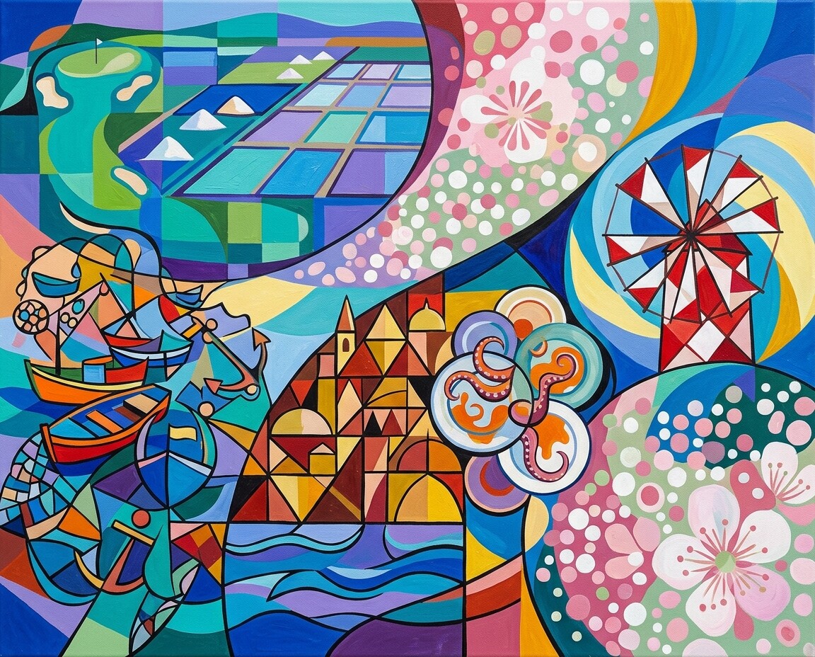 Castro Marim im Stil von Kandinsky